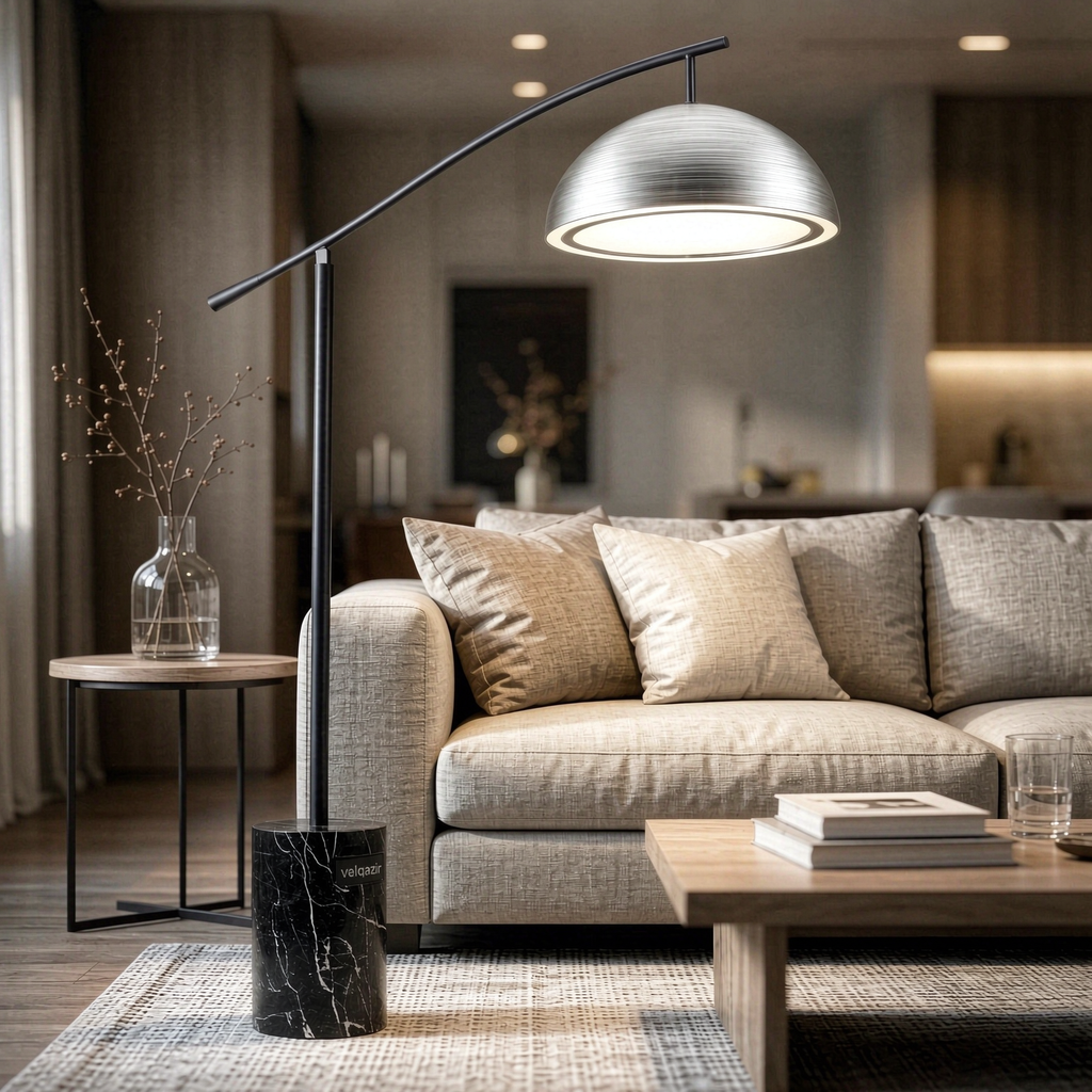 velqazir Eclipse Arc Floor Lamp