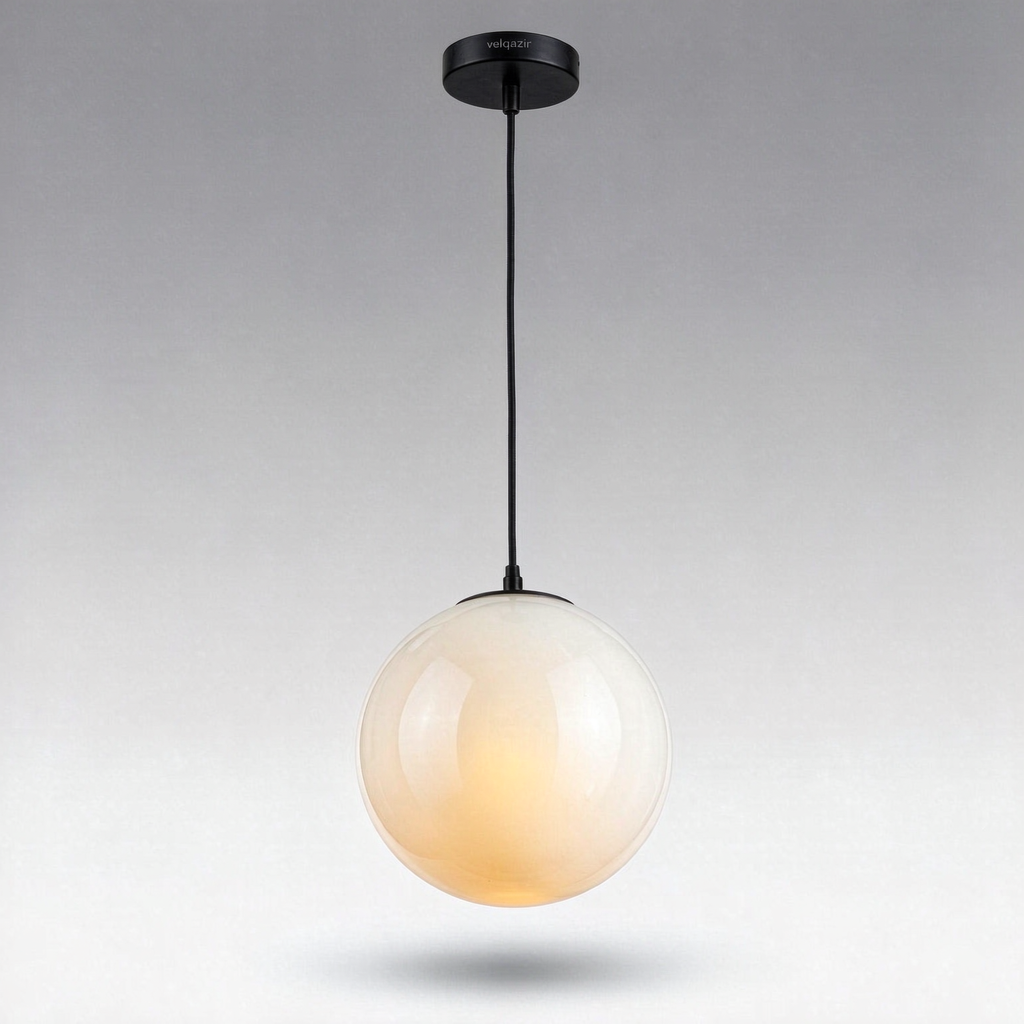 velqazir Orb Hand-Blown Glass Pendant Light